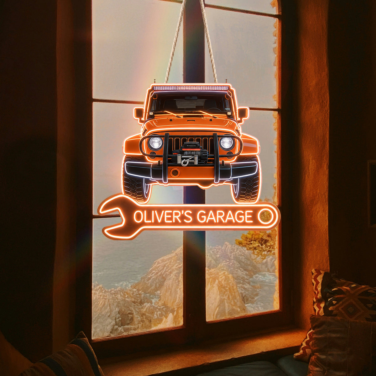 Meine Garage - Personalisierte LED-Licht-Acryl-Schild für Auto-Liebhaber