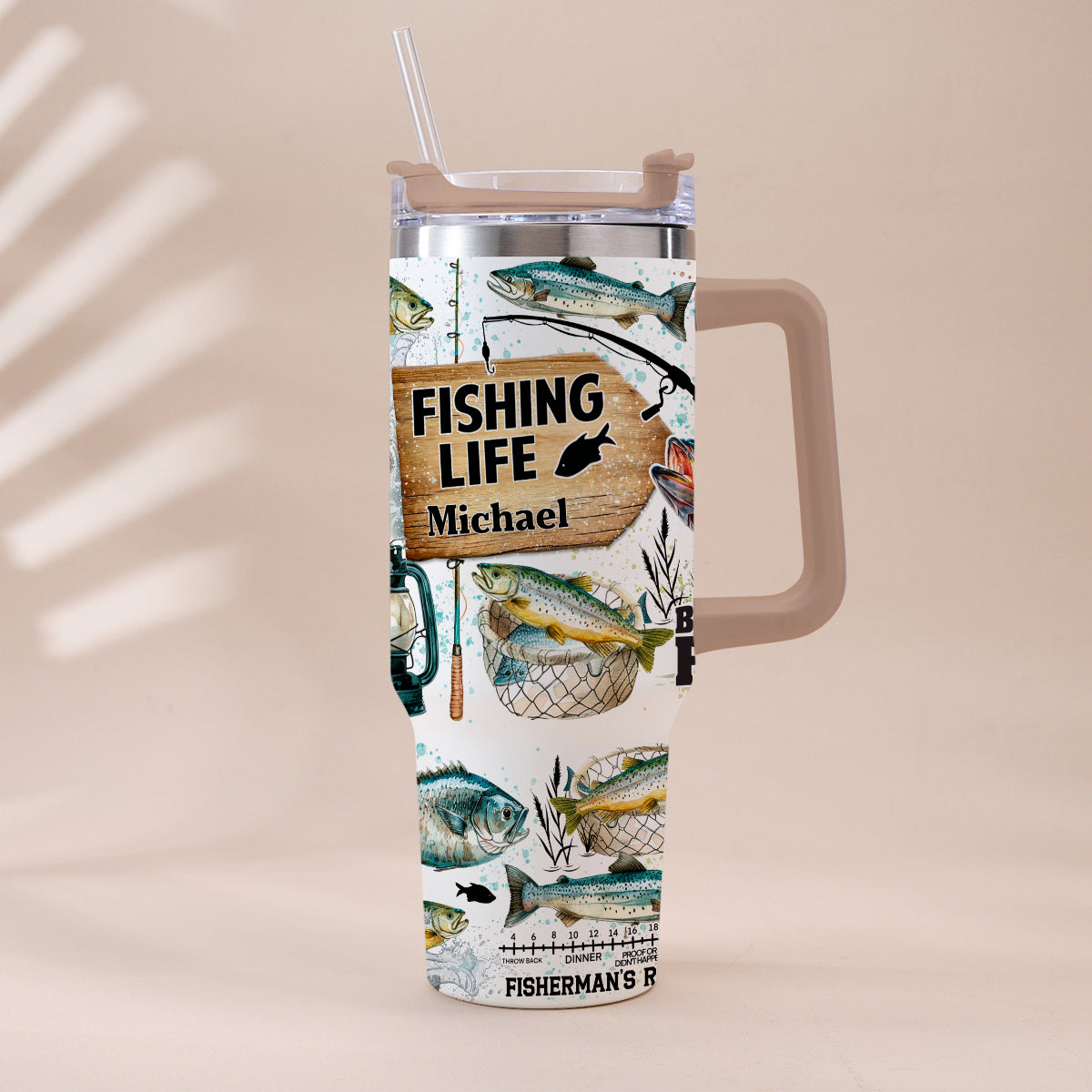 Juste un dernier lancer - Gobelet isotherme de pêche personnalisé avec poignée