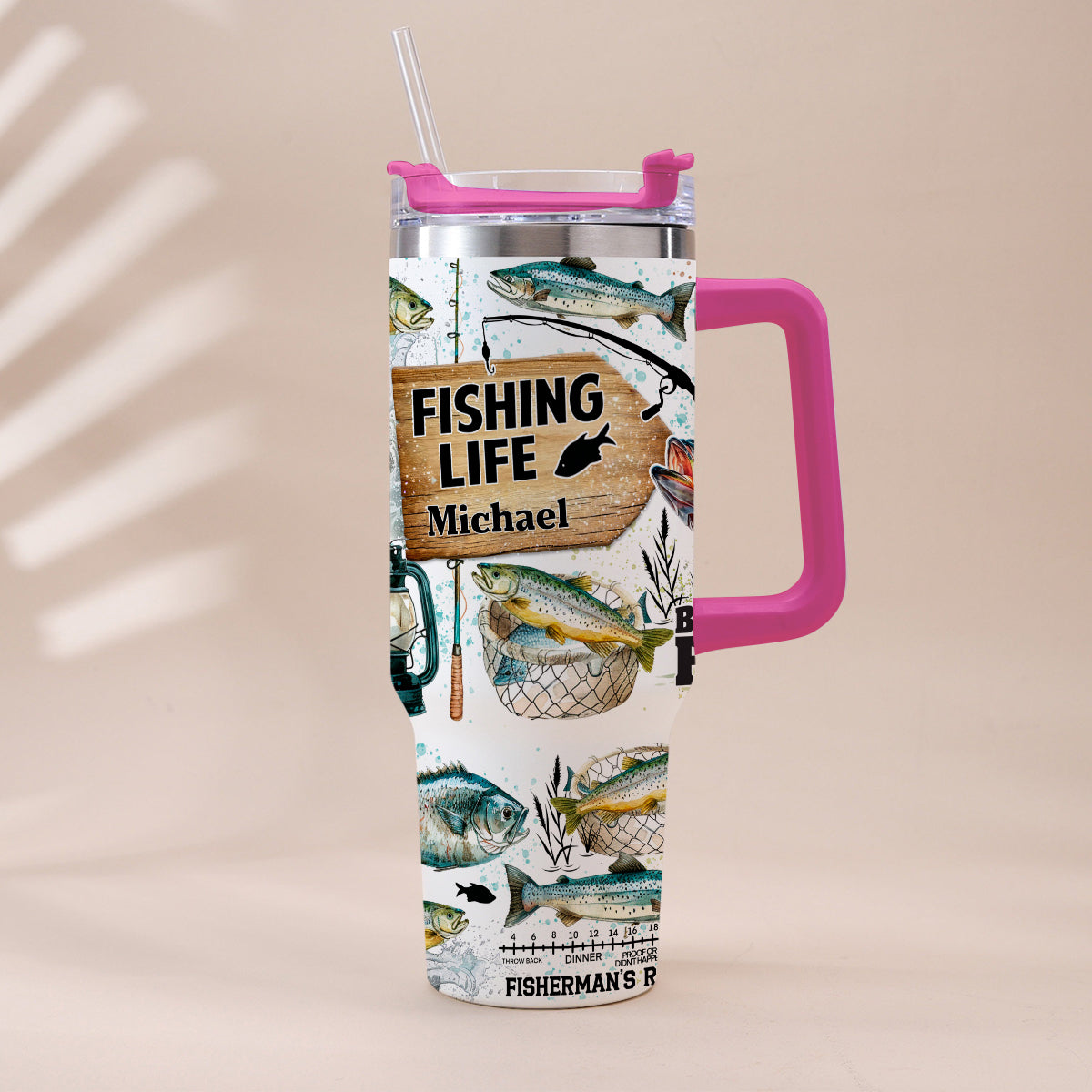 Juste un dernier lancer - Gobelet isotherme de pêche personnalisé avec poignée