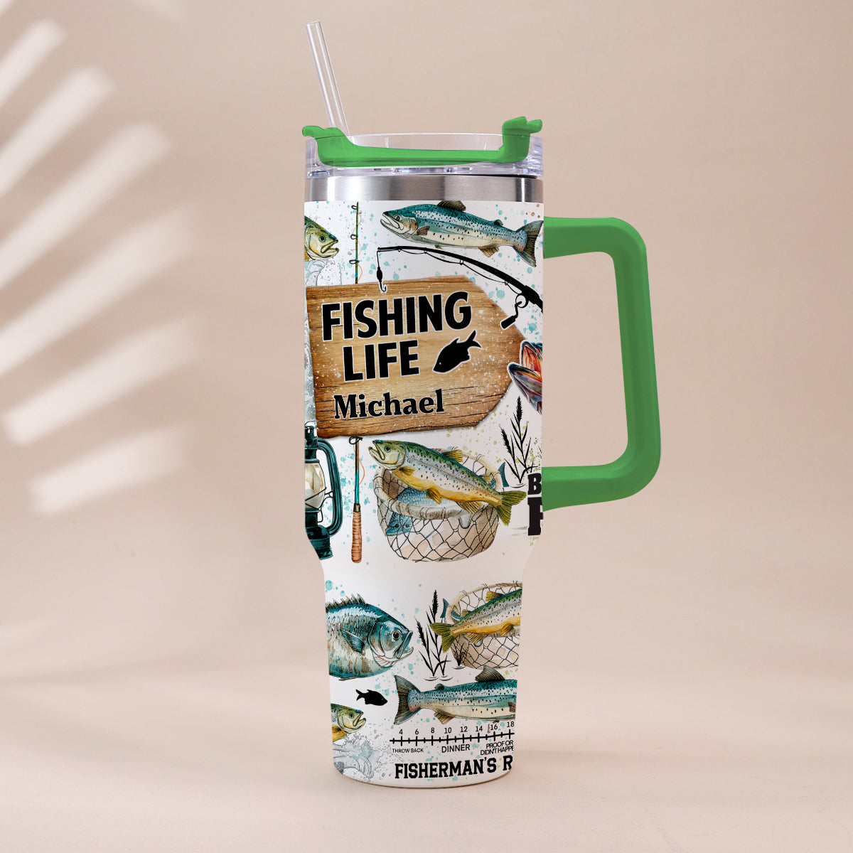 Juste un dernier lancer - Gobelet isotherme de pêche personnalisé avec poignée