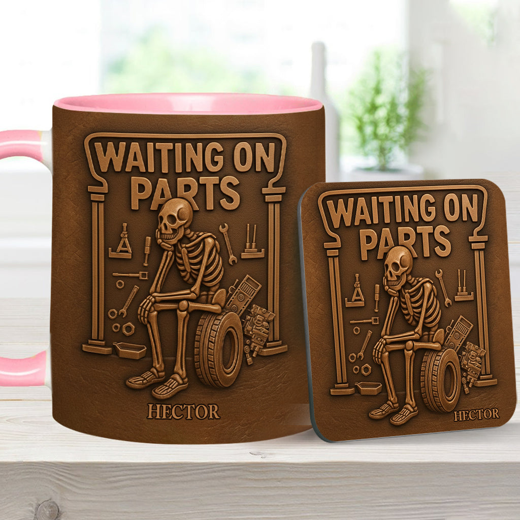 Waiting On Parts - Personalized Car Lover Accent Mug & Coaster