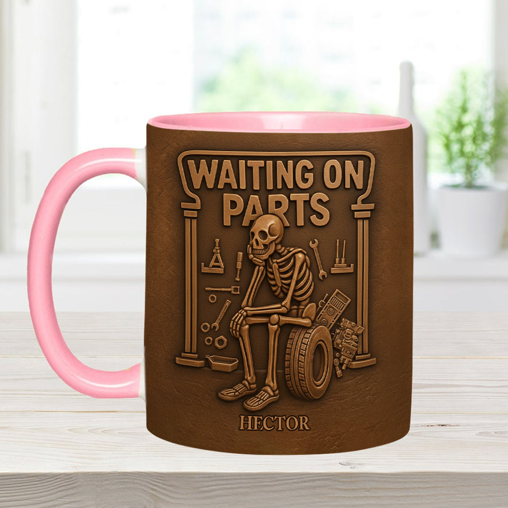 Waiting On Parts - Personalized Car Lover Accent Mug & Coaster