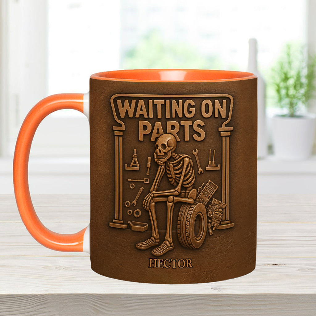 Waiting On Parts - Personalized Car Lover Accent Mug & Coaster
