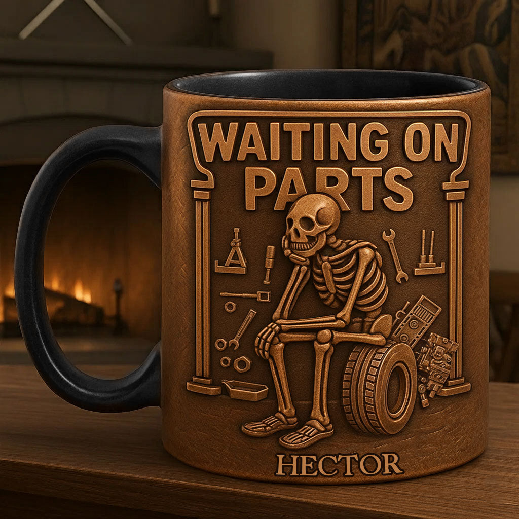 Waiting On Parts - Personalized Car Lover Accent Mug & Coaster