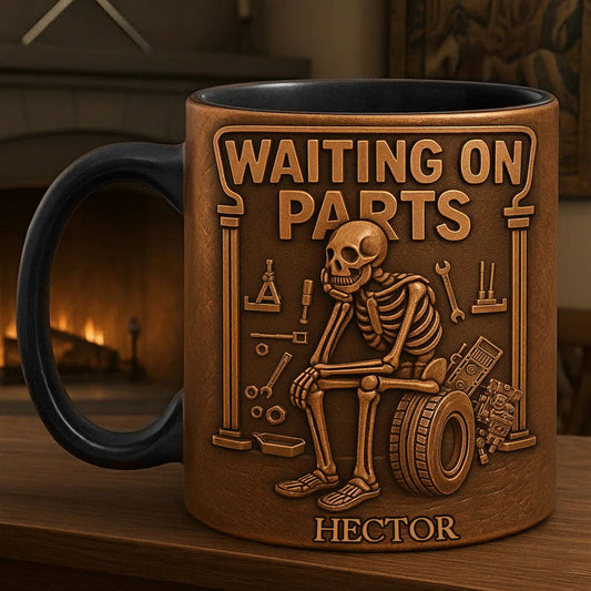 Waiting On Parts - Personalized Car Lover Accent Mug & Coaster