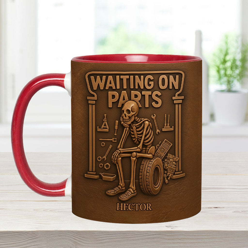 Waiting On Parts - Personalized Car Lover Accent Mug & Coaster