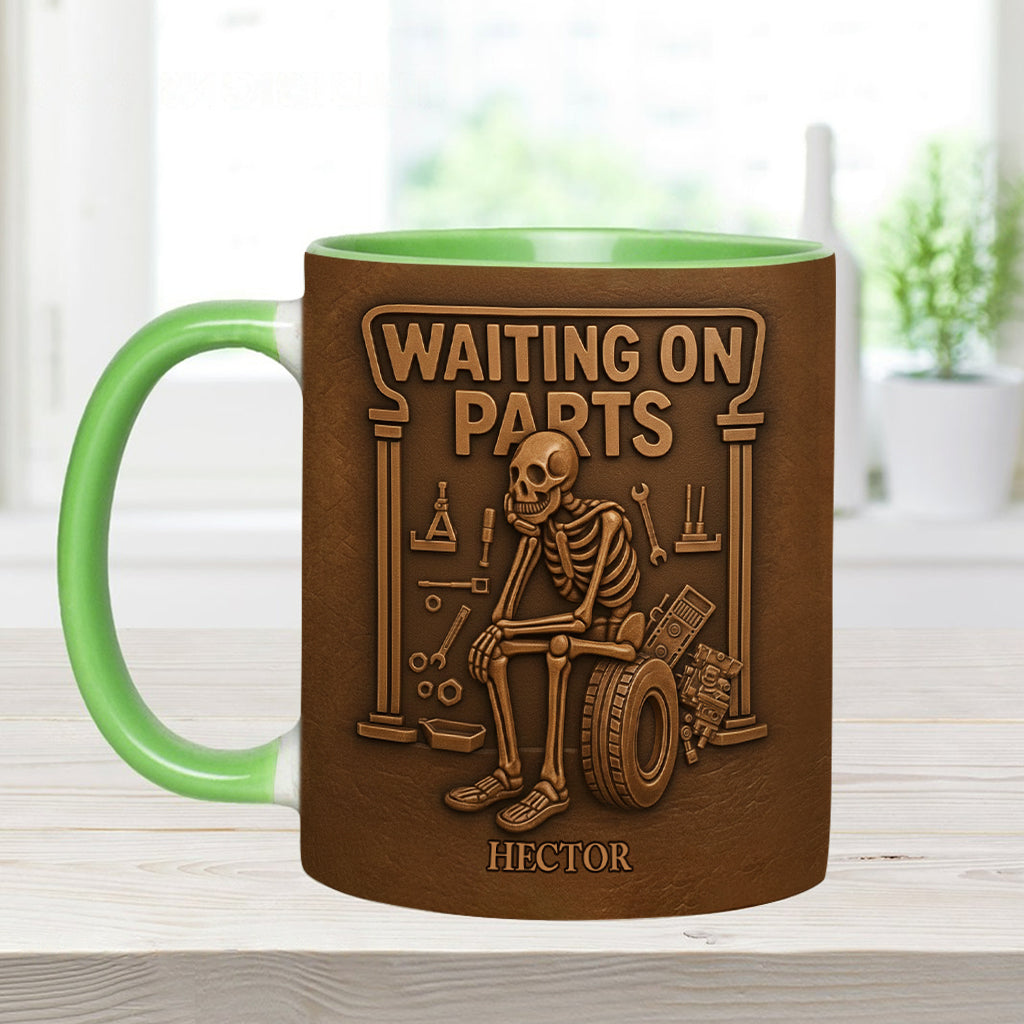 Waiting On Parts - Personalized Car Lover Accent Mug & Coaster