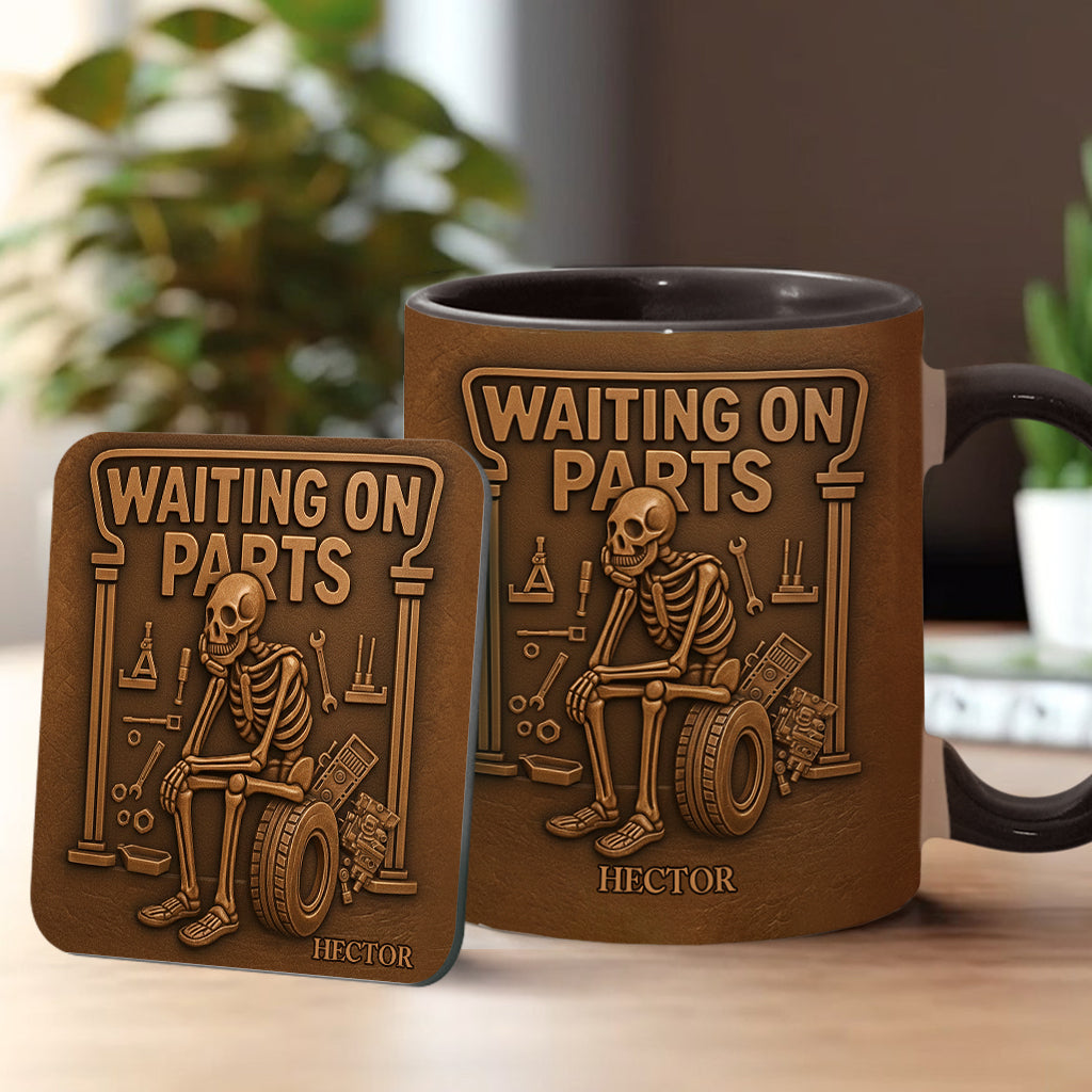 Waiting On Parts - Personalized Car Lover Accent Mug & Coaster