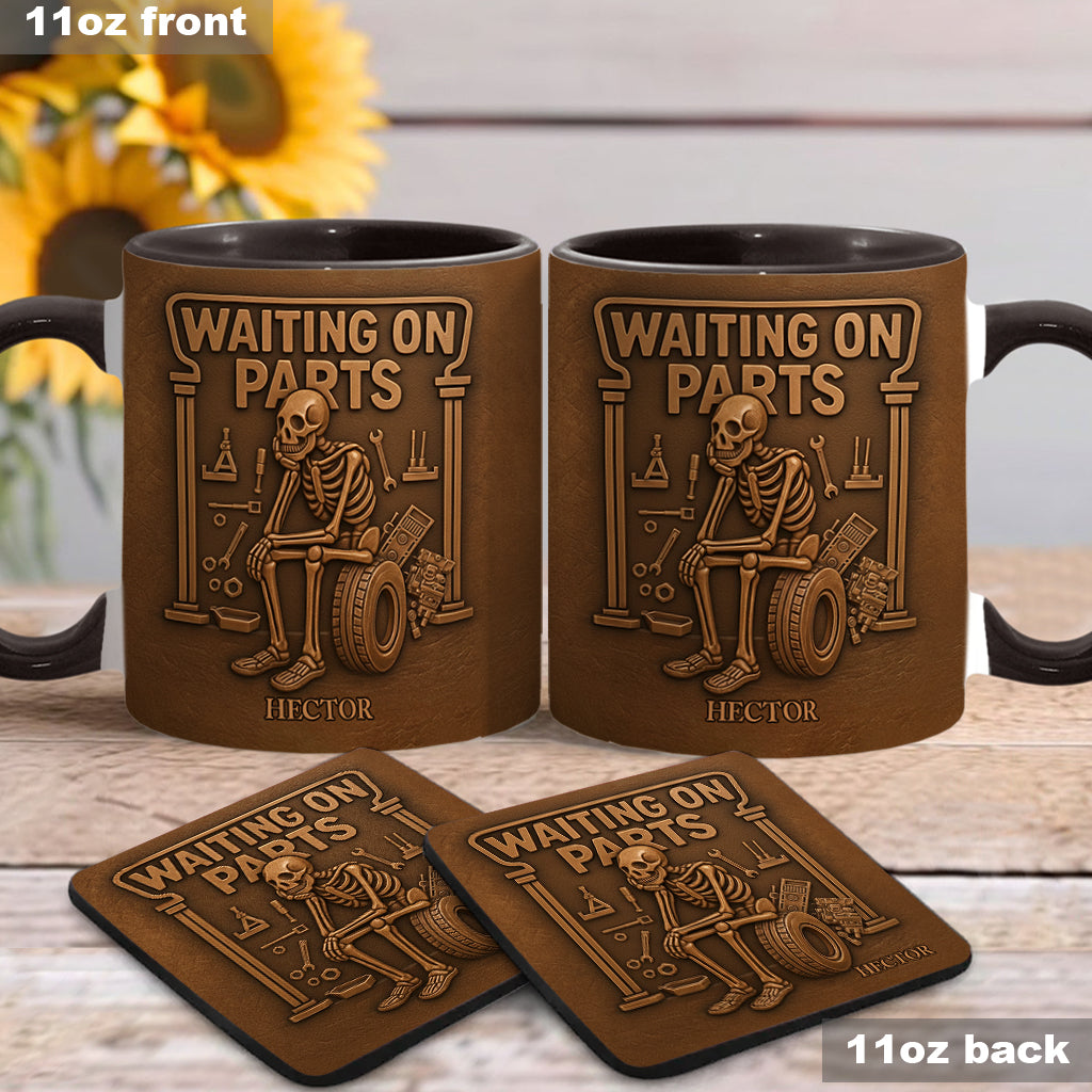 Waiting On Parts - Personalized Car Lover Accent Mug & Coaster