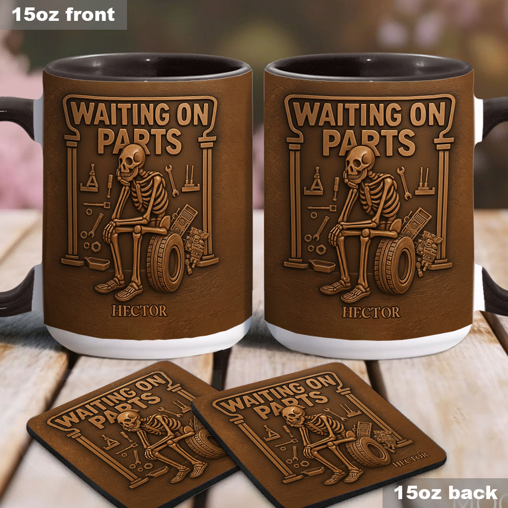 Waiting On Parts - Personalized Car Lover Accent Mug & Coaster