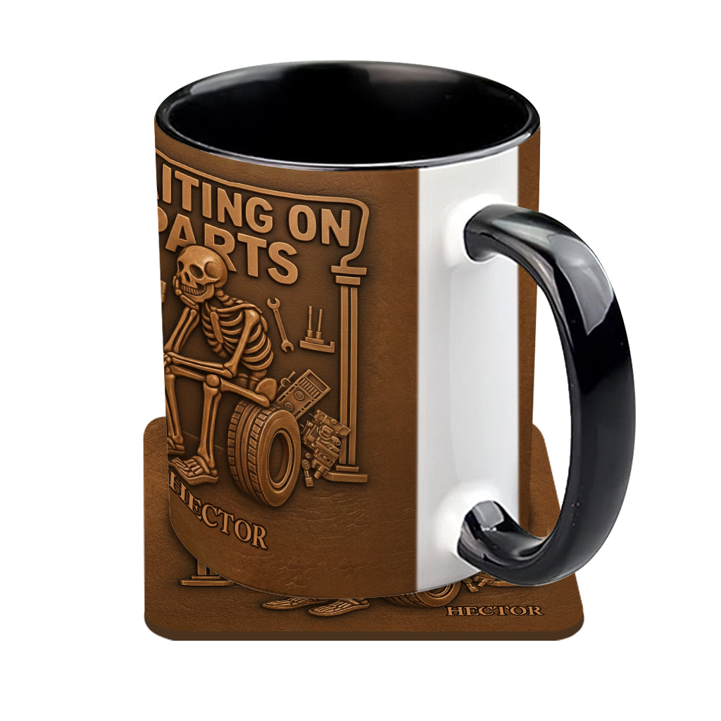 Waiting On Parts - Personalized Car Lover Accent Mug & Coaster