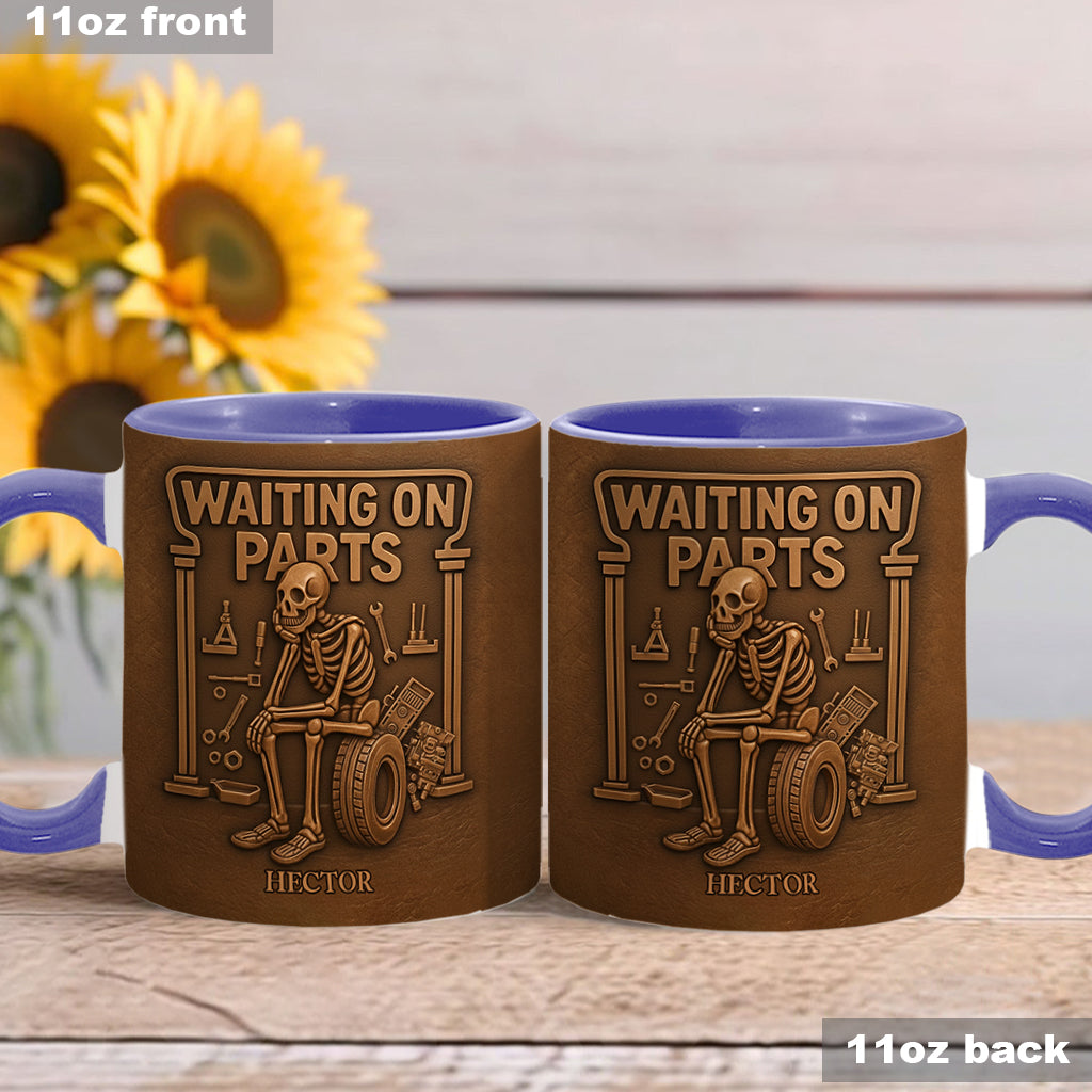 Waiting On Parts - Personalized Car Lover Accent Mug & Coaster