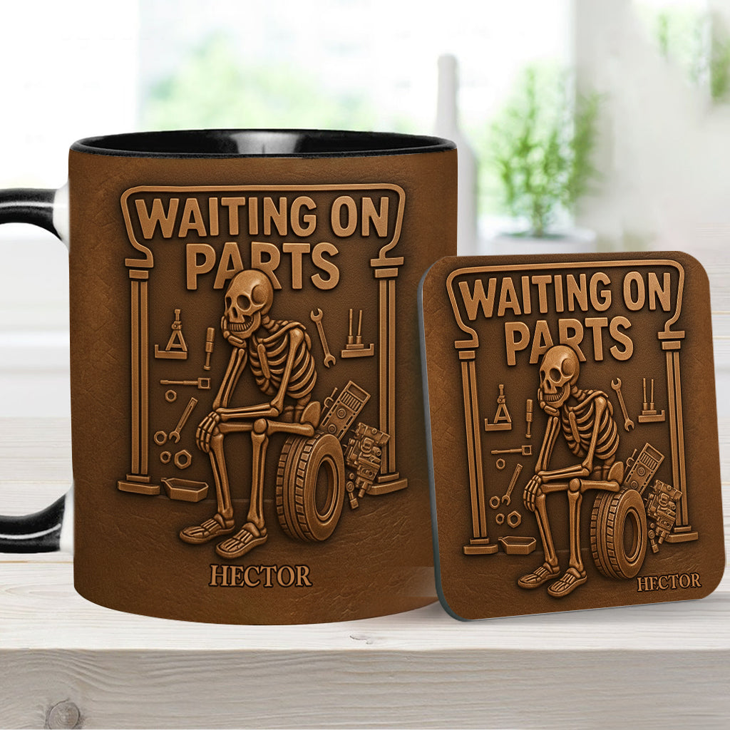 Waiting On Parts - Personalized Car Lover Accent Mug & Coaster