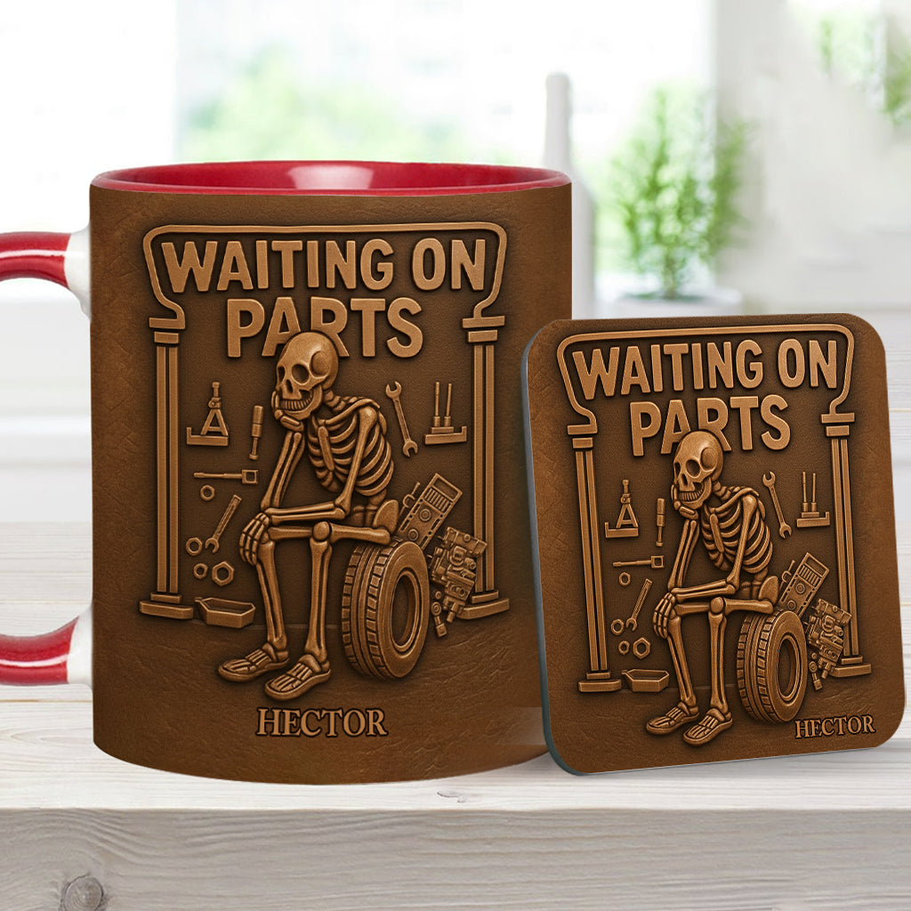 Waiting On Parts - Personalized Car Lover Accent Mug & Coaster