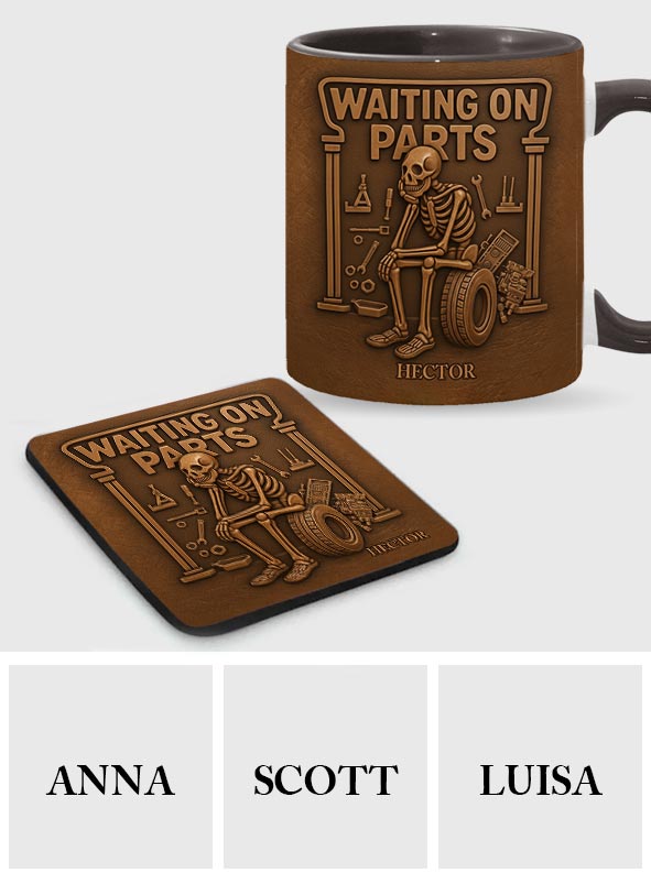 Waiting On Parts - Personalized Car Lover Accent Mug & Coaster