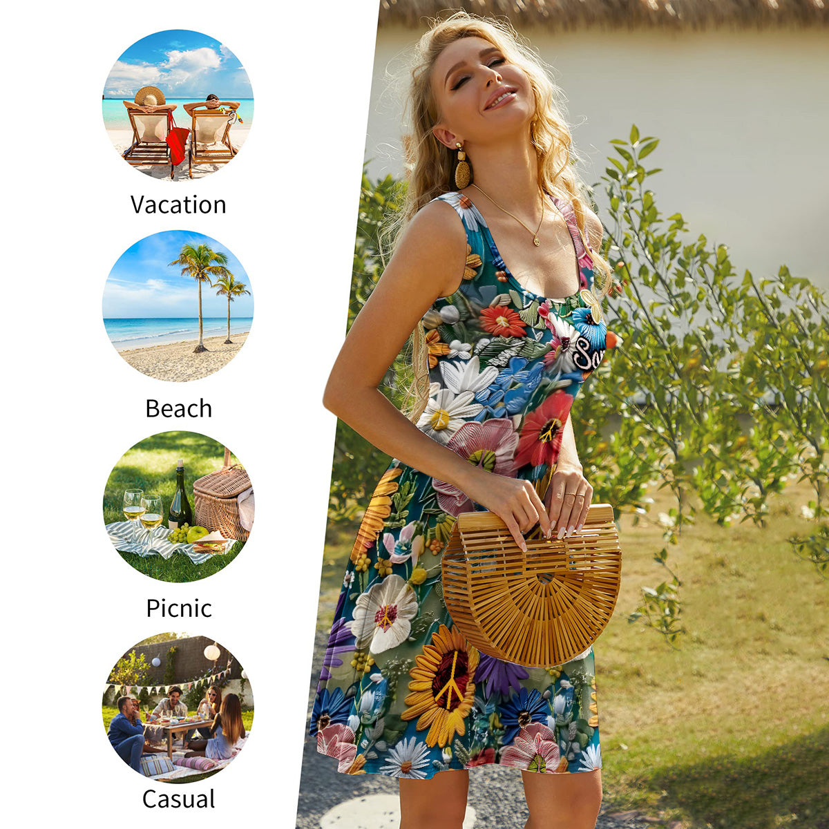 You Belong Among The Wildflowers - Personalized Hippie Sleeveless Dress
