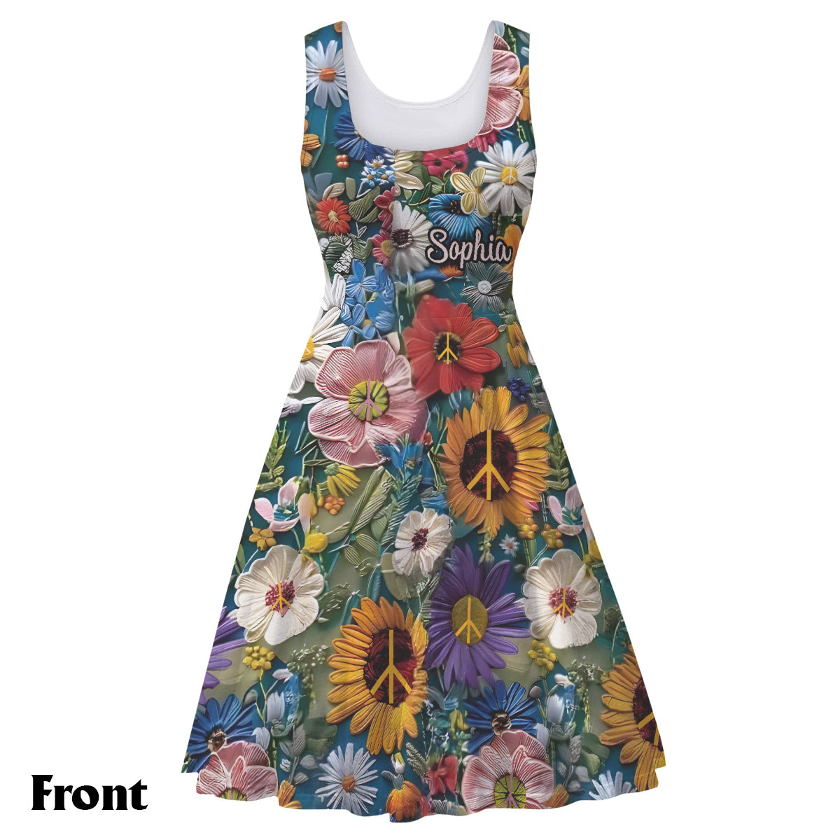 You Belong Among The Wildflowers - Personalized Hippie Sleeveless Dress