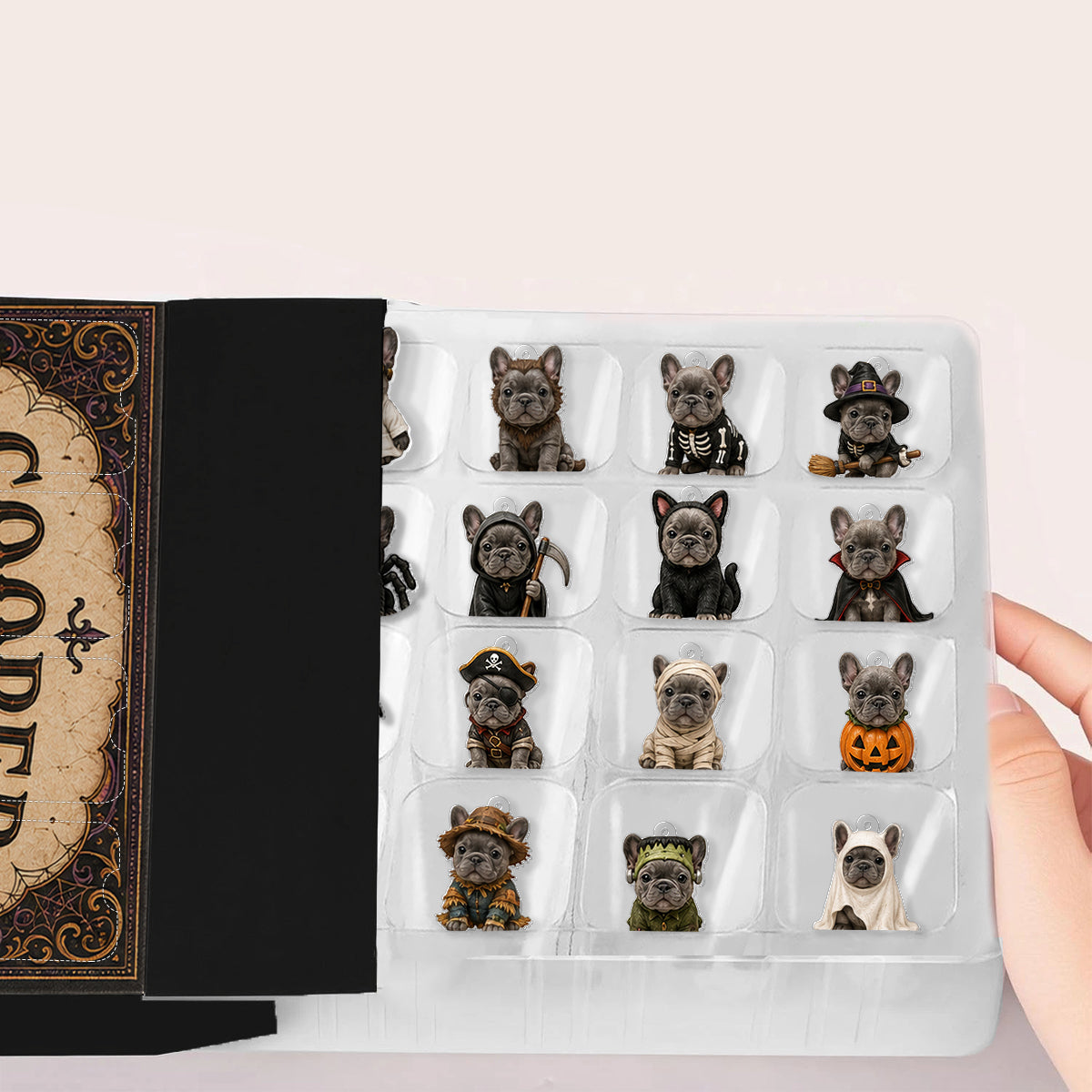 24 Tage gruseliger Spaß - Personalisierter Hundeadventskalender mit Ornamenten