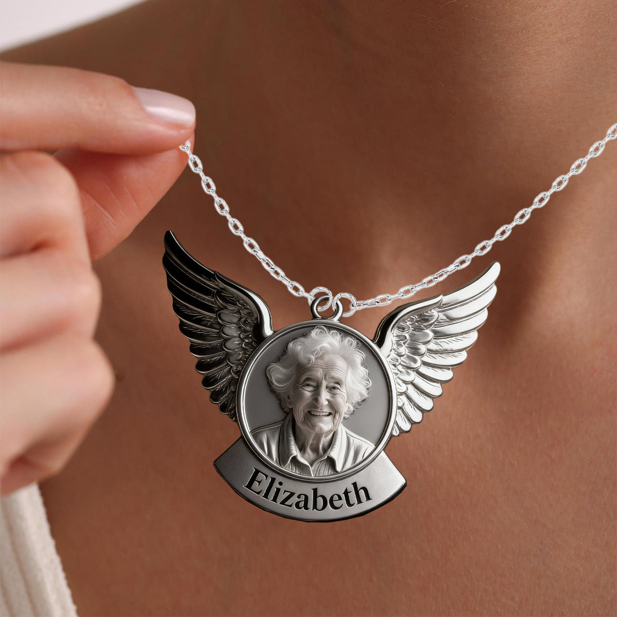 In Loving Memory - Personalized Memorial Shaped Acrylic Pendant Necklace