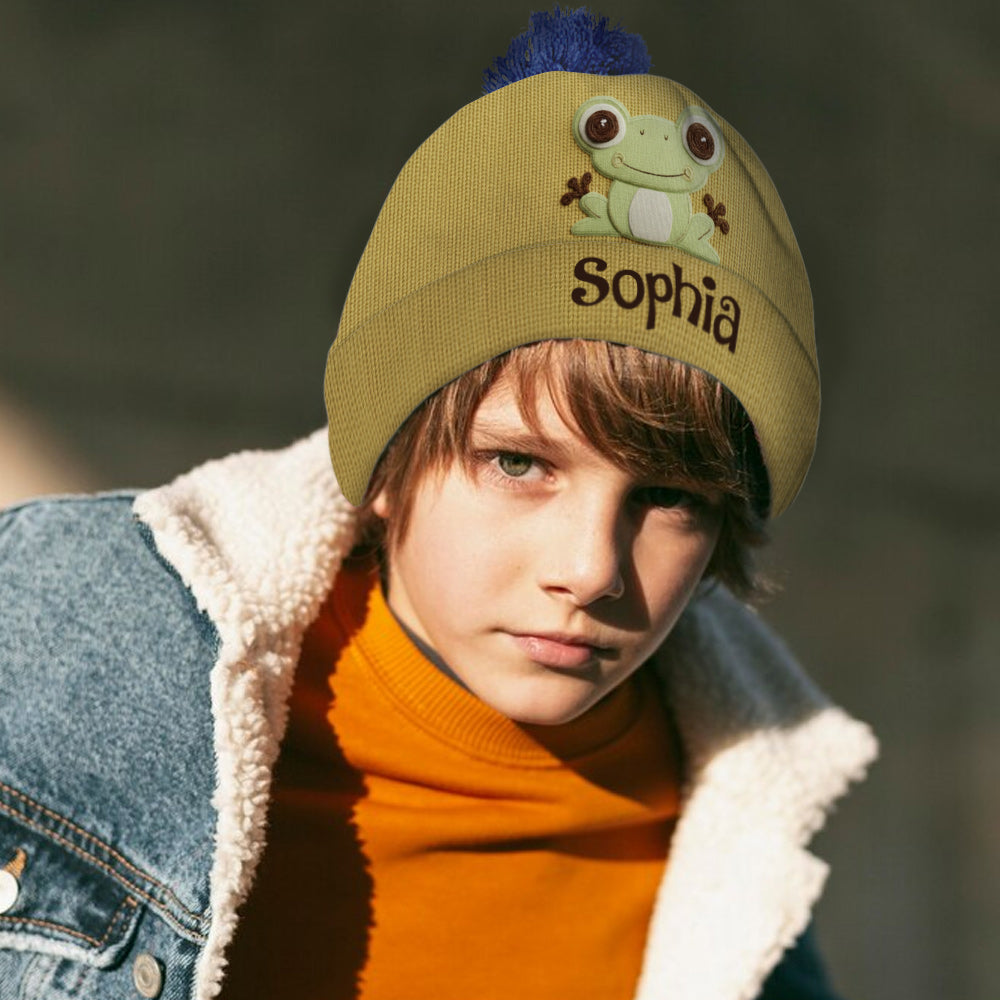 Love Frogs - Personalized Frog Beanie Hat