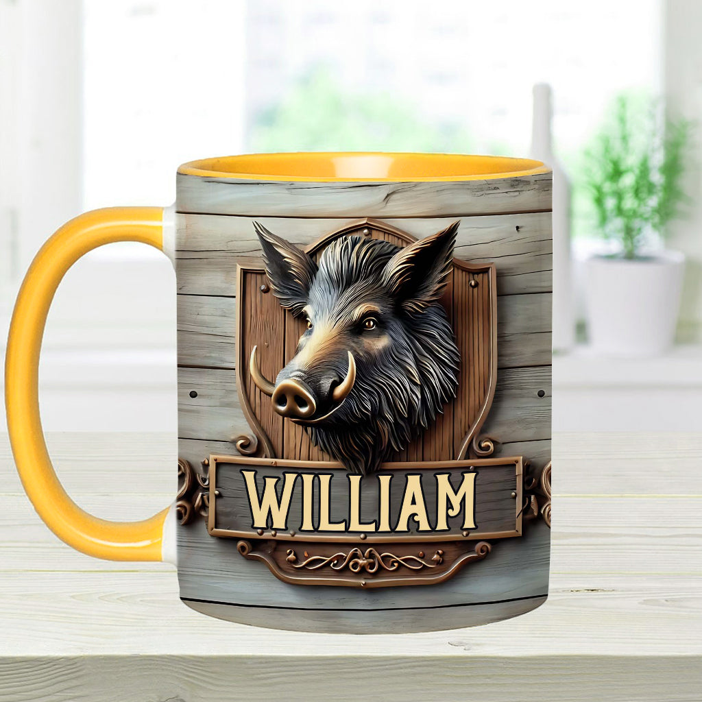 Wildschweinjagd - Personalisierte Tasse mit Jagdmotiv