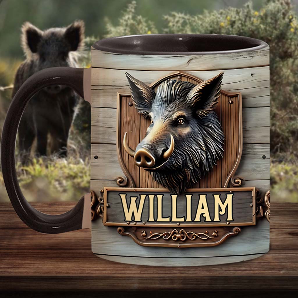 Wildschweinjagd - Personalisierte Tasse mit Jagdmotiv