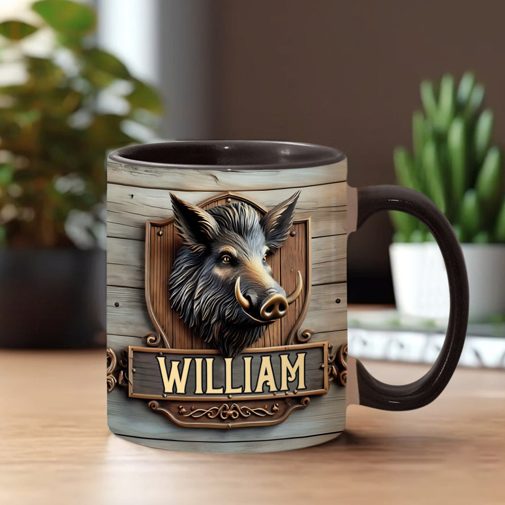 Wildschweinjagd - Personalisierte Tasse mit Jagdmotiv