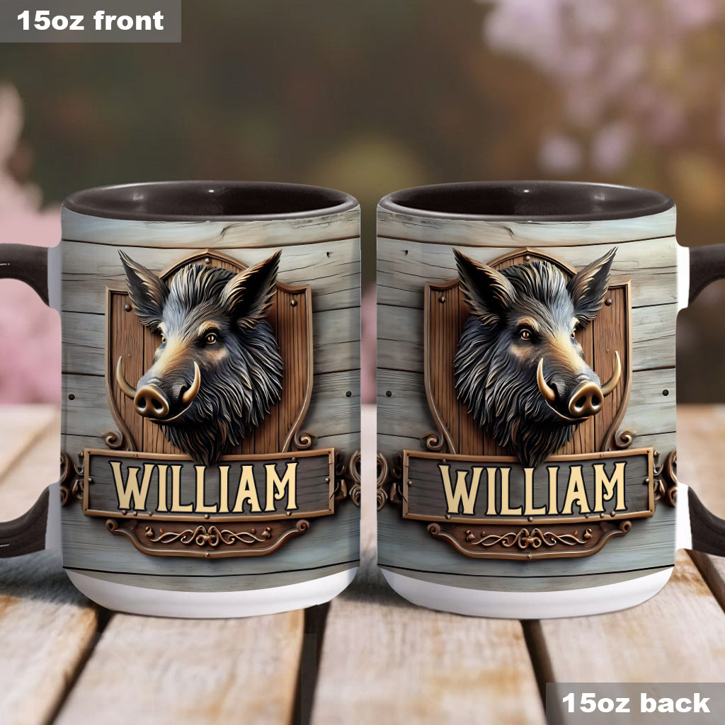 Wildschweinjagd - Personalisierte Tasse mit Jagdmotiv