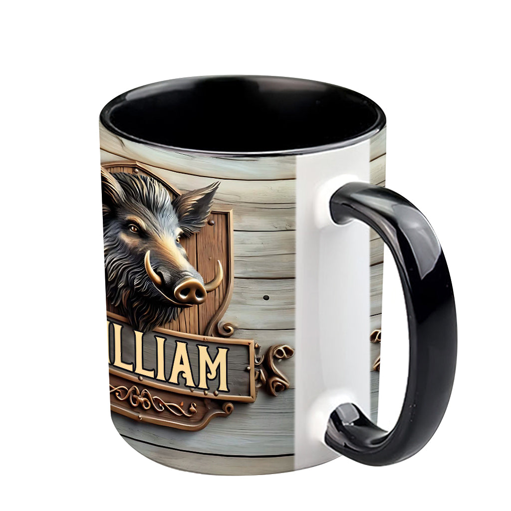 Wildschweinjagd - Personalisierte Tasse mit Jagdmotiv