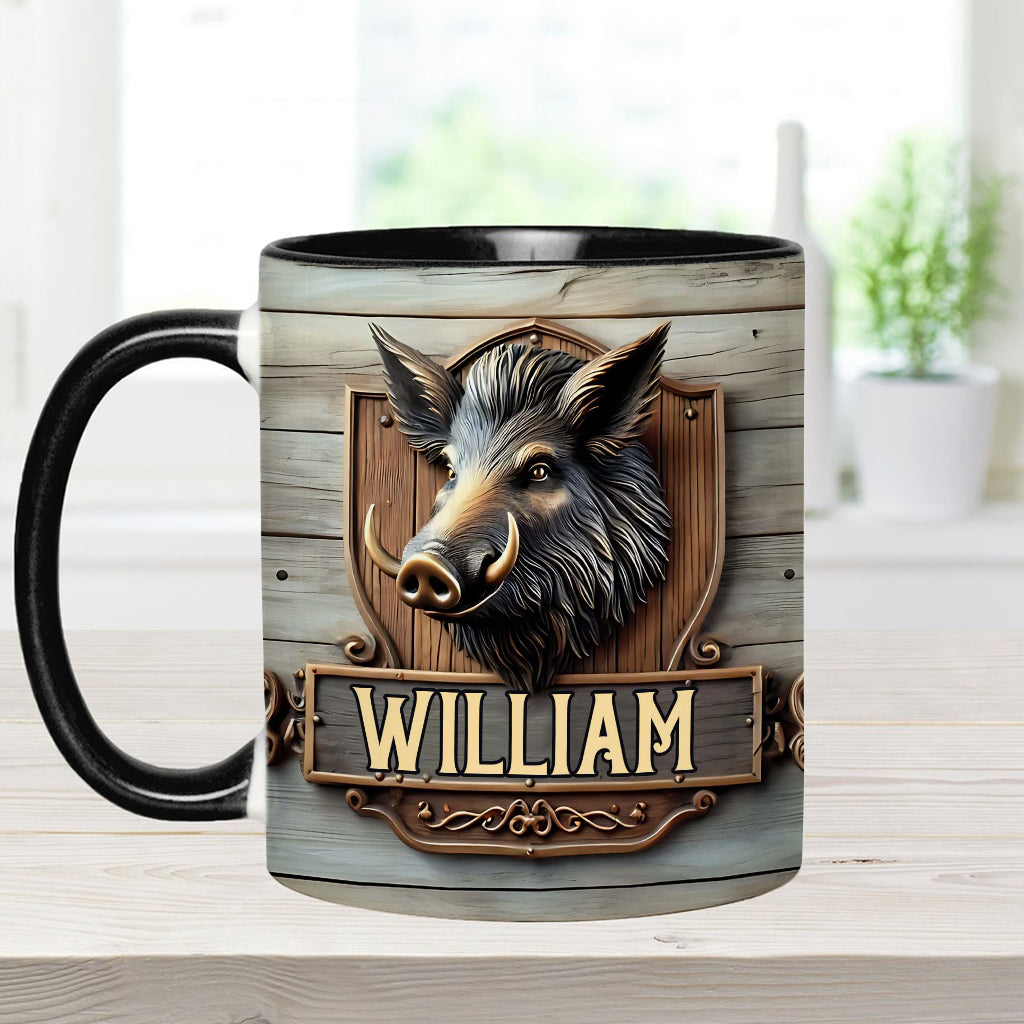 Wildschweinjagd - Personalisierte Tasse mit Jagdmotiv