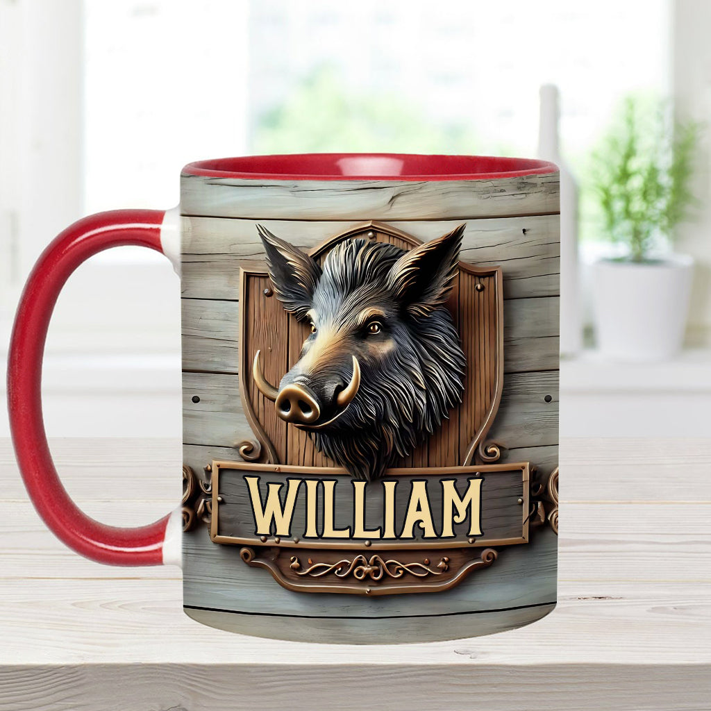 Wildschweinjagd - Personalisierte Tasse mit Jagdmotiv