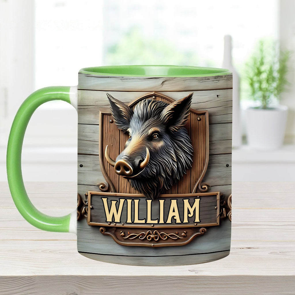 Wildschweinjagd - Personalisierte Tasse mit Jagdmotiv