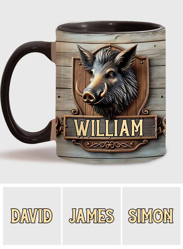Wildschweinjagd - Personalisierte Tasse mit Jagdmotiv