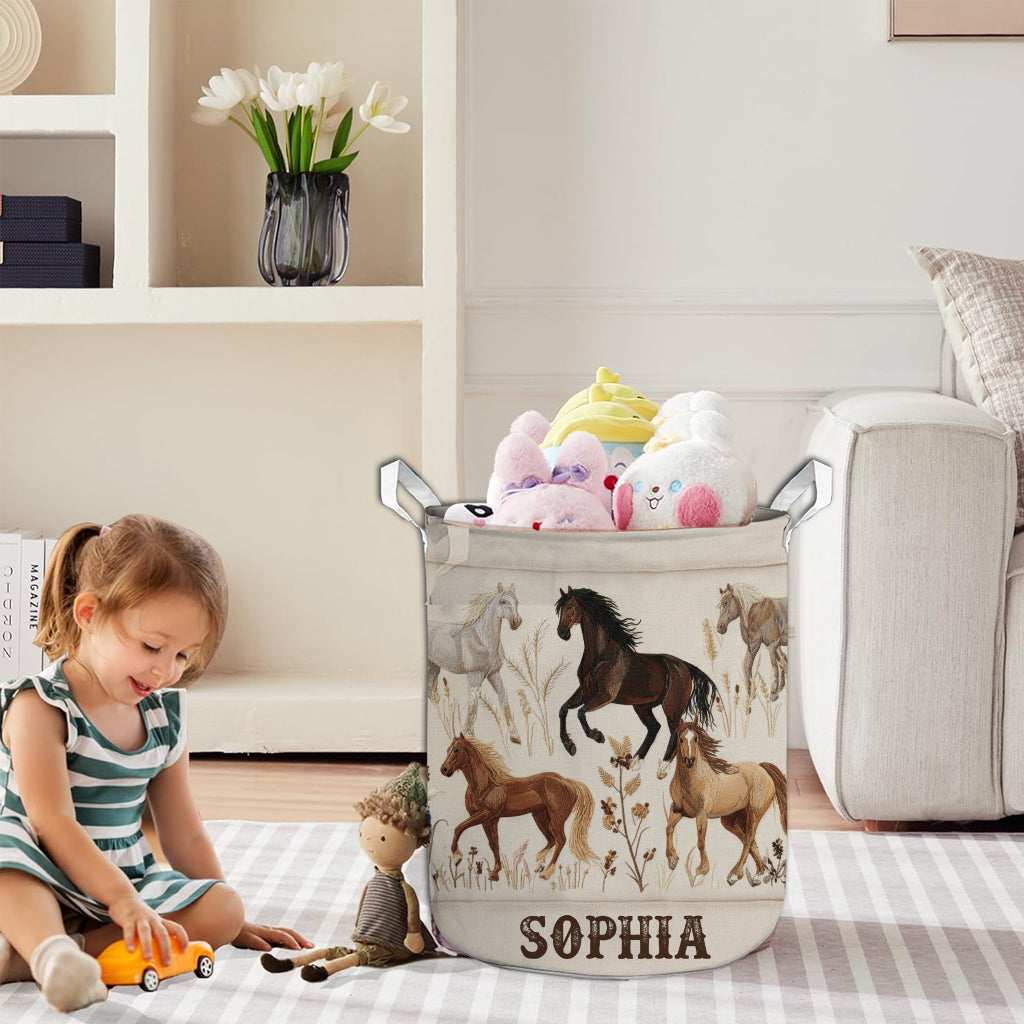 Love Horses - Personalized Horse Storage Basket