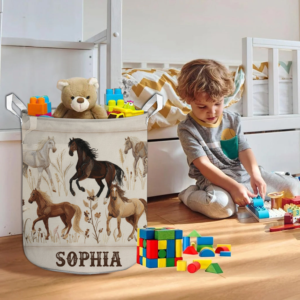 Love Horses - Personalized Horse Storage Basket