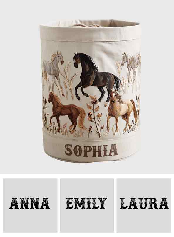 Love Horses - Personalized Horse Storage Basket
