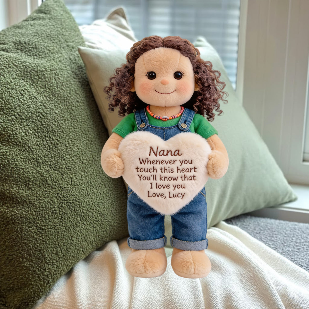 Coussin personnalisé en fausse fourrure en forme de grand-mère, à partir de n'importe quelle photo