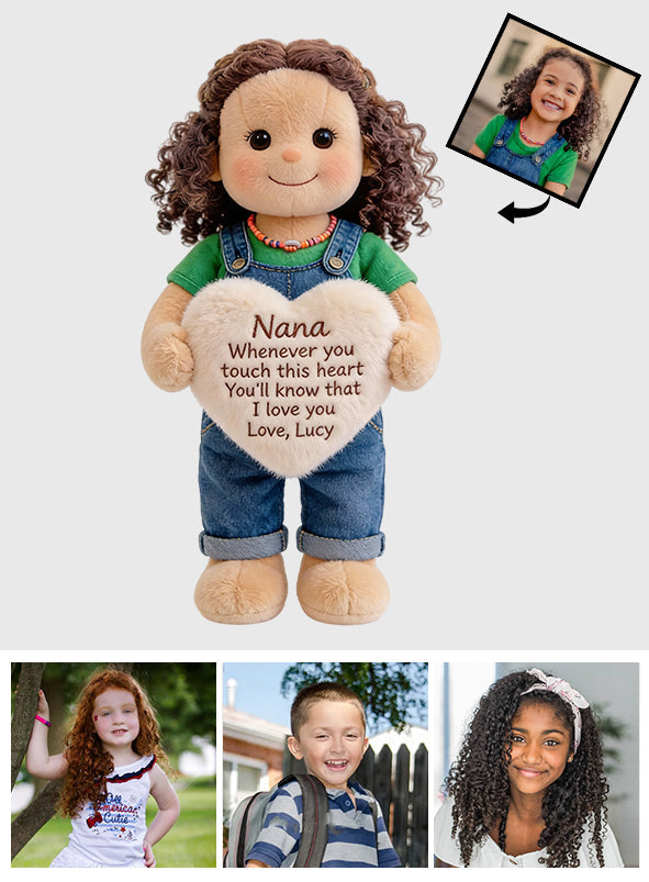 Coussin personnalisé en fausse fourrure en forme de grand-mère, à partir de n'importe quelle photo