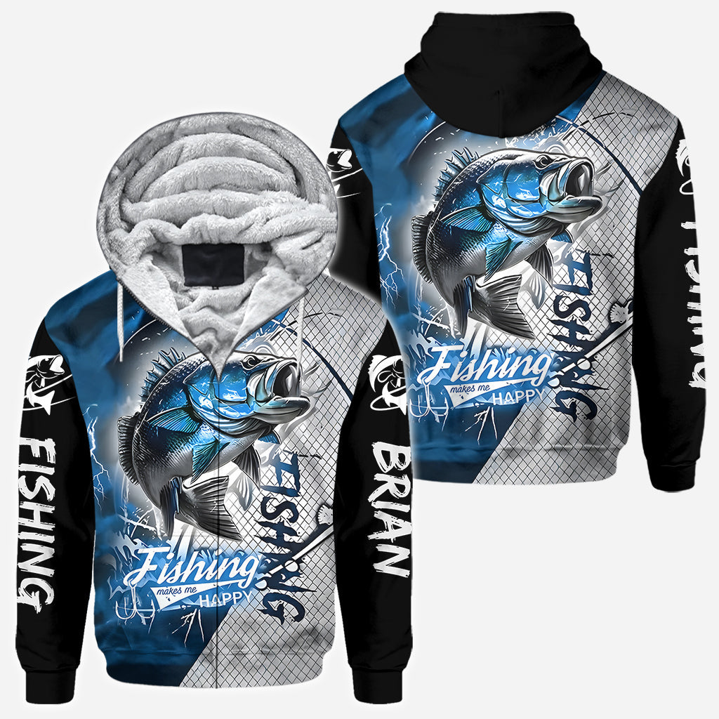 La pêche me rend heureux - T-shirt personnalisé sur le thème de la pêche