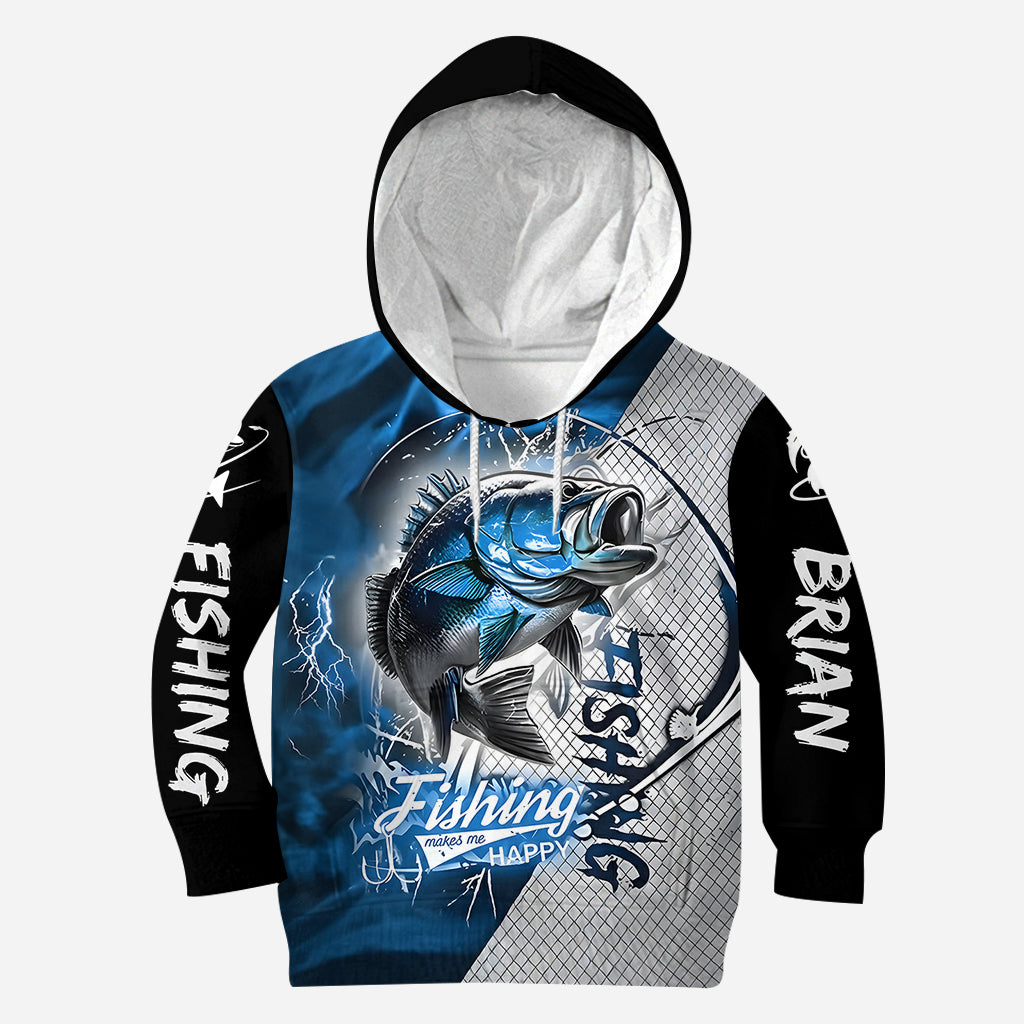 La pêche me rend heureux - T-shirt personnalisé sur le thème de la pêche