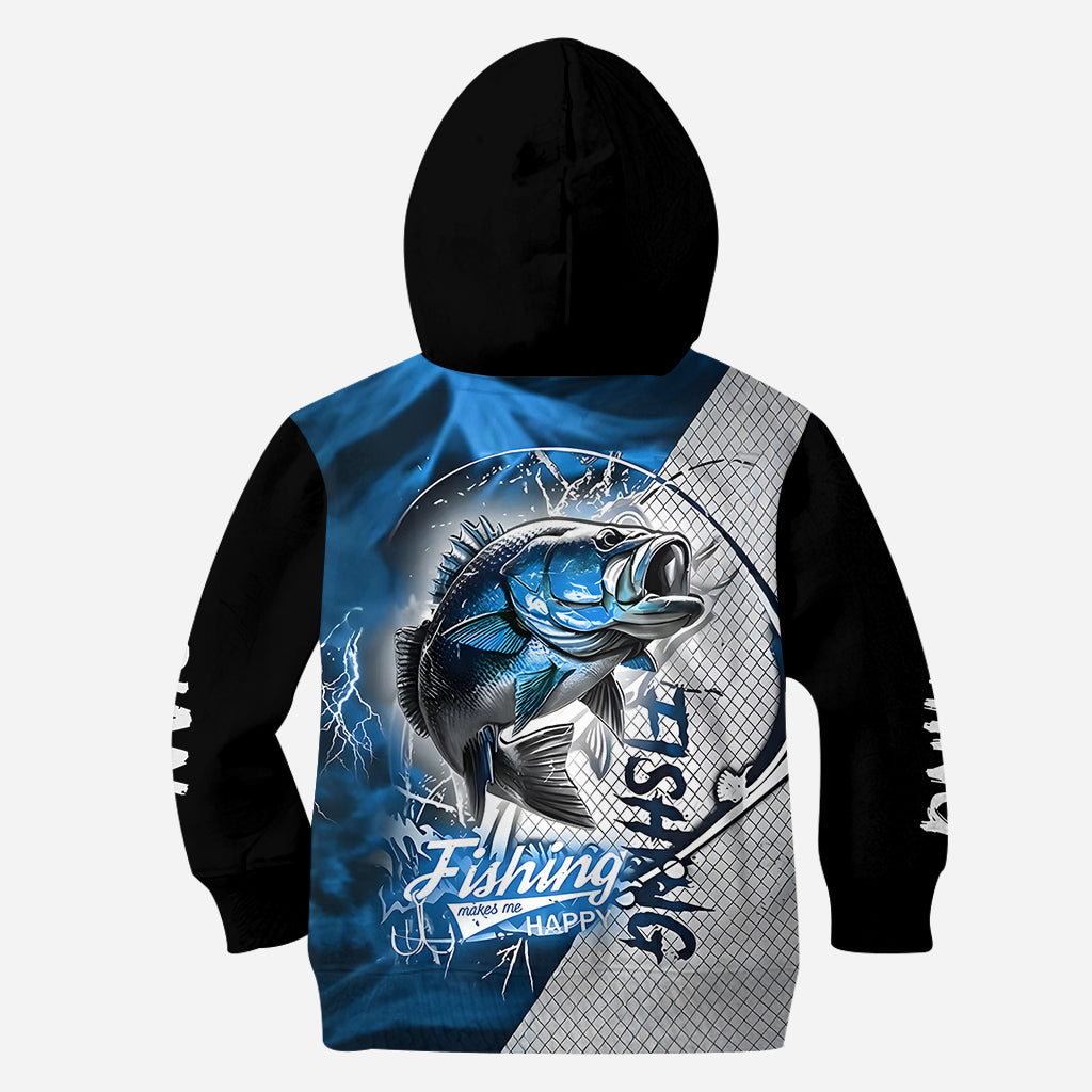 La pêche me rend heureux - T-shirt personnalisé sur le thème de la pêche