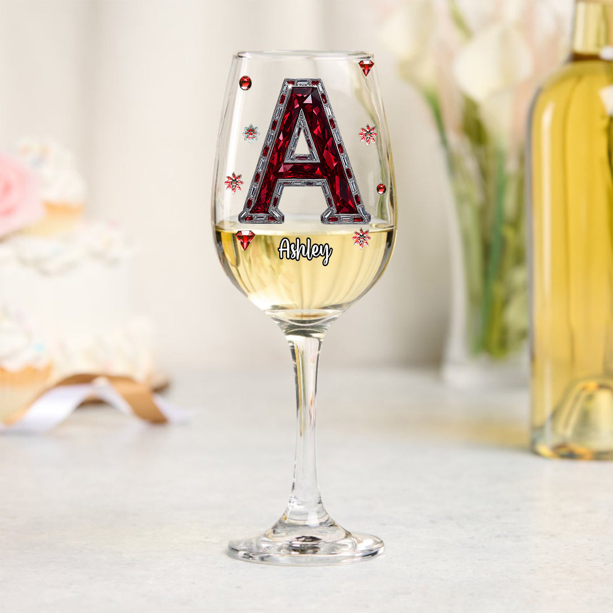 Love Wine - Personalized Wine Wine Glass With Long Stem