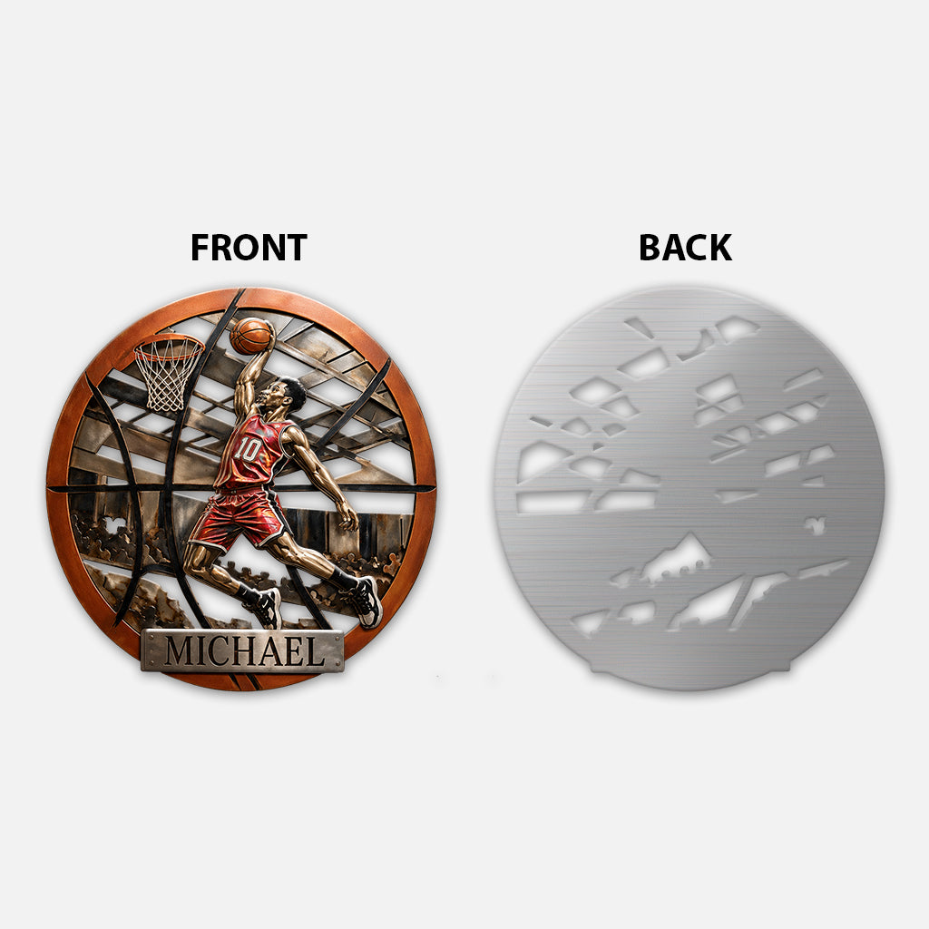 Custom Metal Sign For Basketball Any Sport - Personalized Basketball 3D Printed Cut Metal Sign