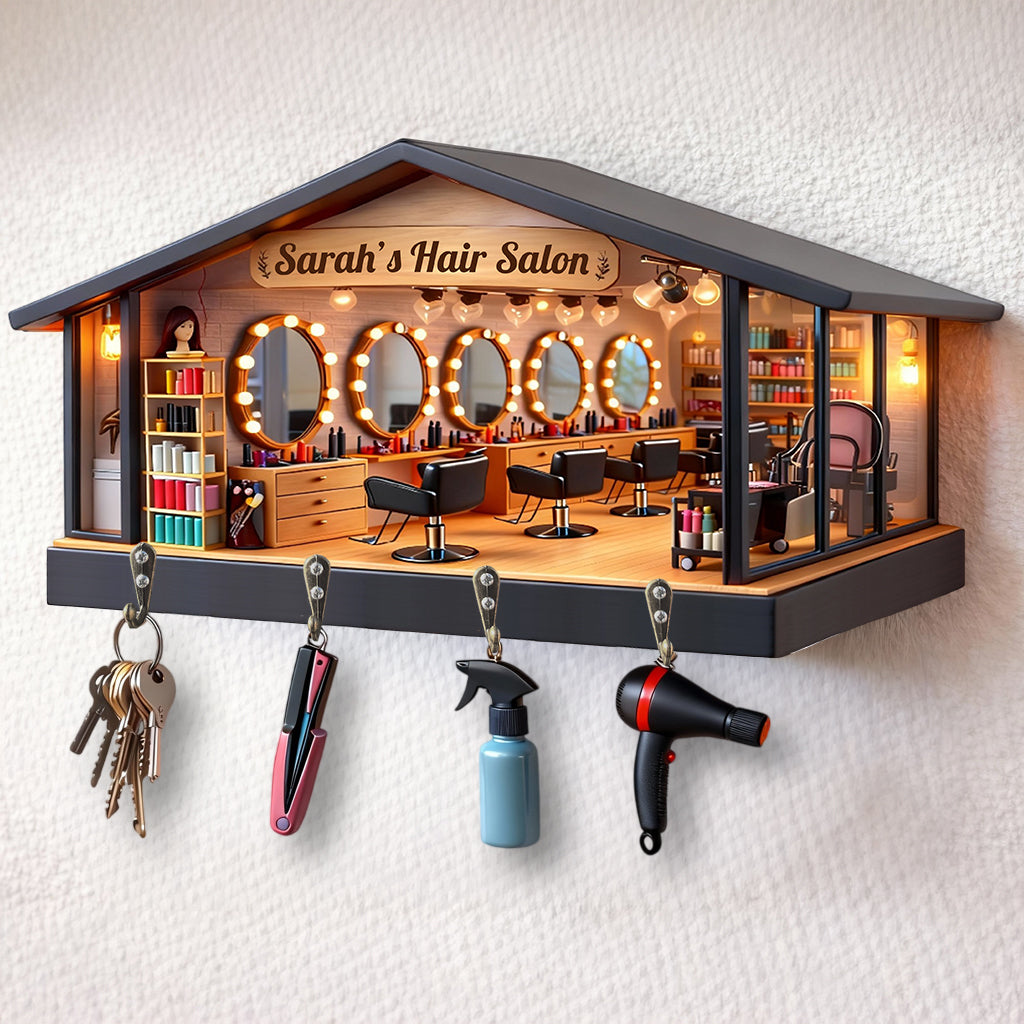 Hairdresser Gift, Hair Salon - Personalized Hairdresser Custom Shaped Hanging Rack