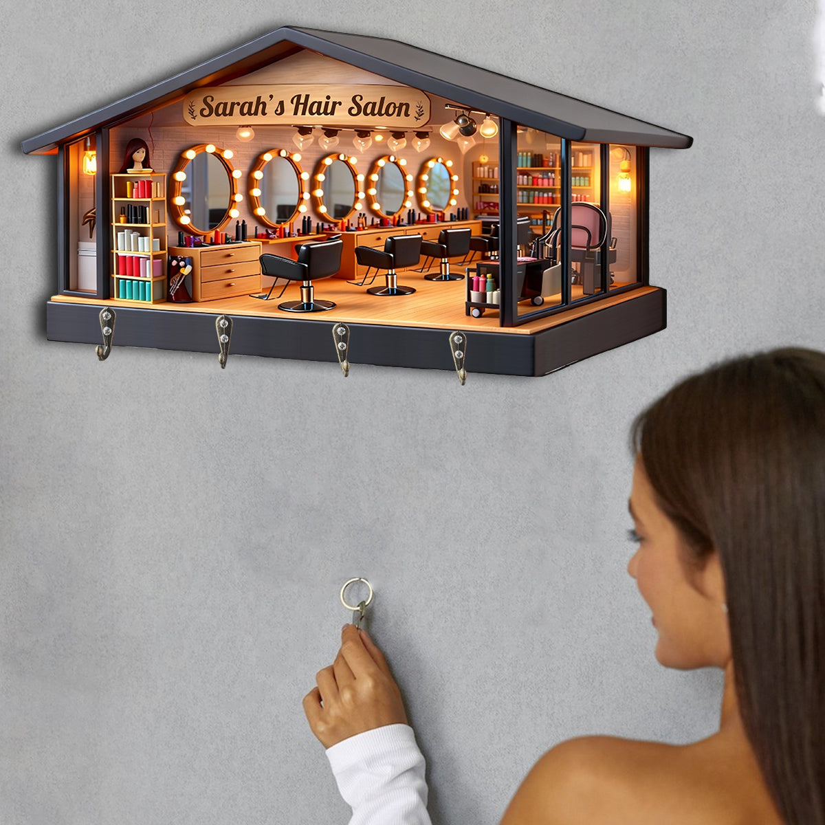 Hairdresser Gift, Hair Salon - Personalized Hairdresser Custom Shaped Hanging Rack