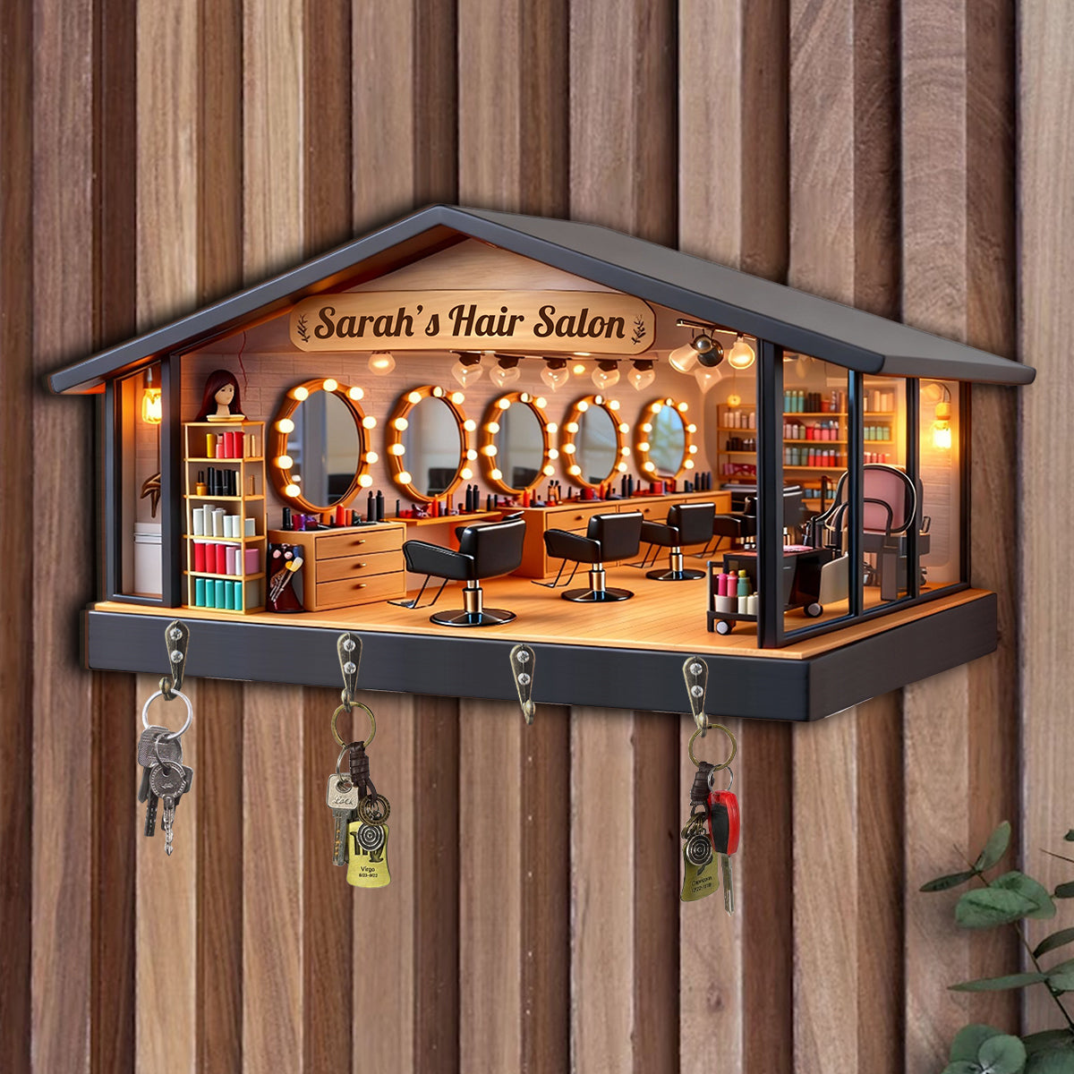 Hairdresser Gift, Hair Salon - Personalized Hairdresser Custom Shaped Hanging Rack