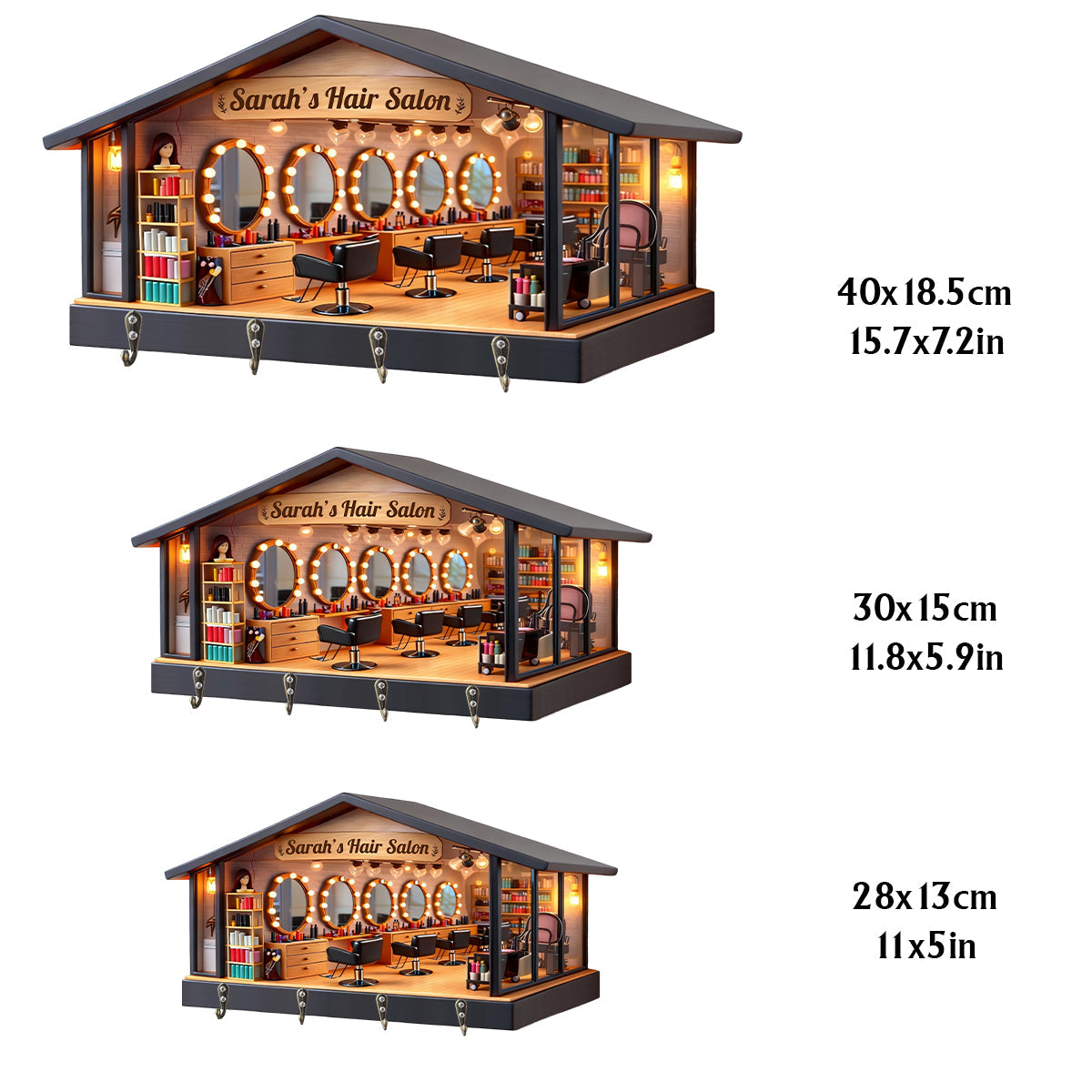 Hairdresser Gift, Hair Salon - Personalized Hairdresser Custom Shaped Hanging Rack