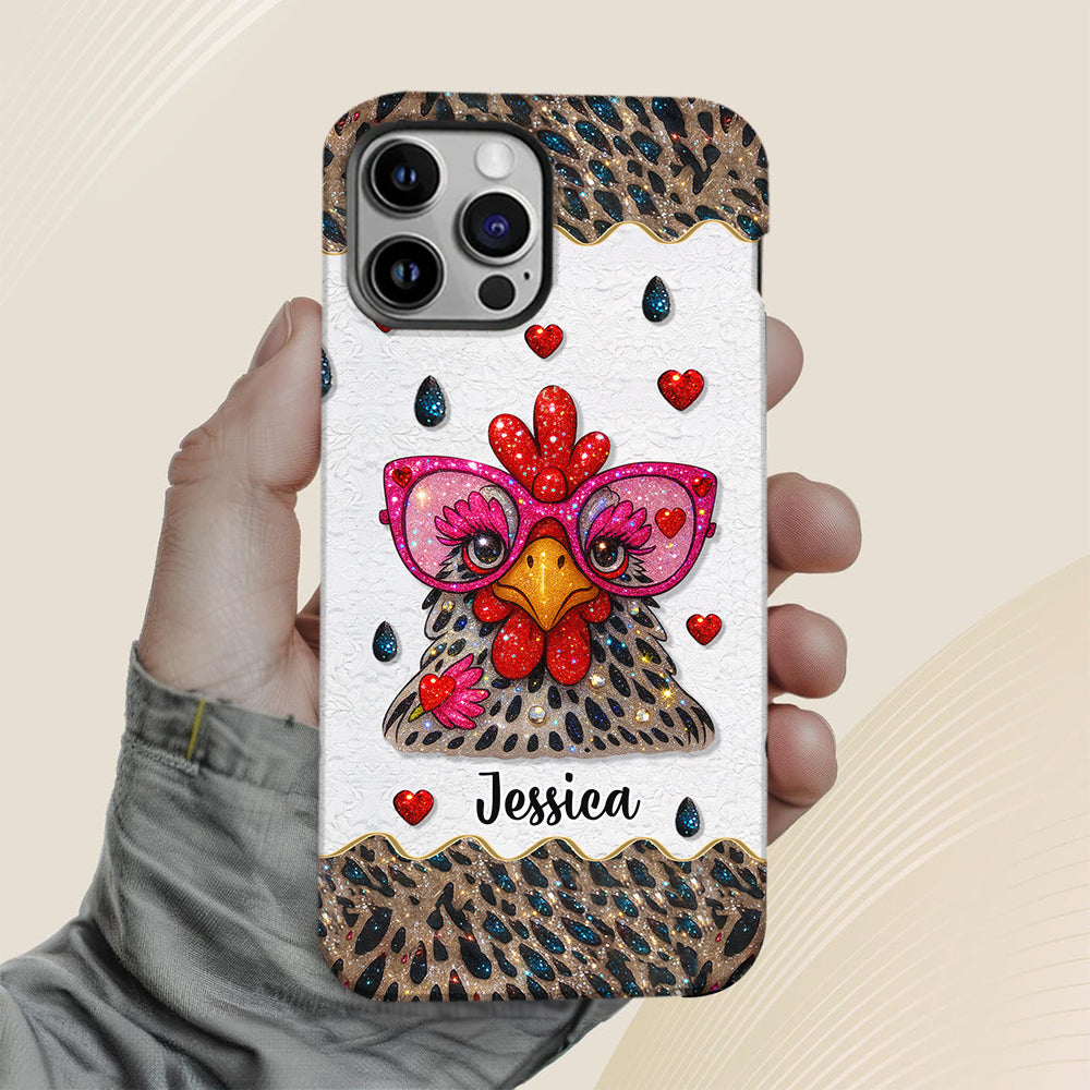 Coque de téléphone personnalisée Crazy Chicken Lady - Motif poulet intégral