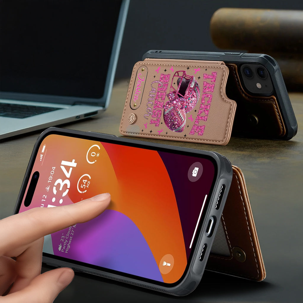 Pink Out - Personalized Football Wallet Phone Case