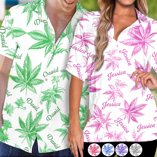 Défoncez-vous - Chemise hawaïenne personnalisée sur le thème du cannabis